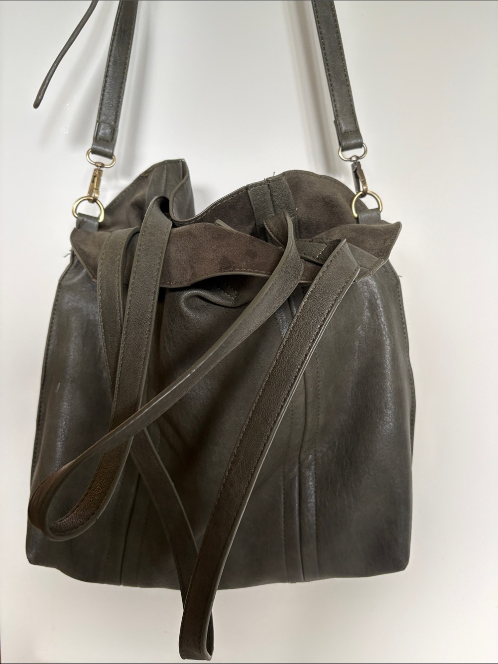 Antik Kraft Large Grey Slouchy Shoulder Crossbody Bag Boho
